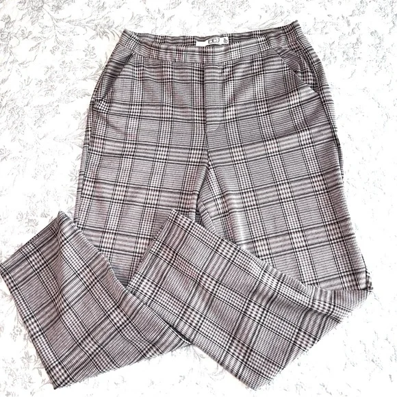 BBJ Los Angeles Women’s Plaid Trousers in Black and Tan XL - Picture 1 of 14